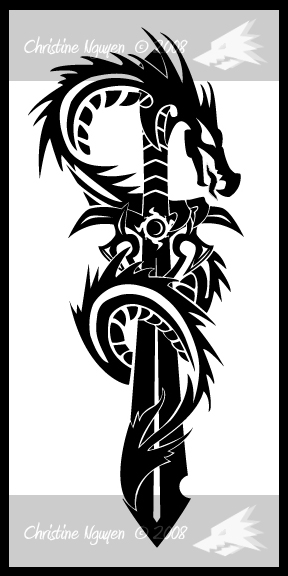 tatuajes de dragones tribales.
